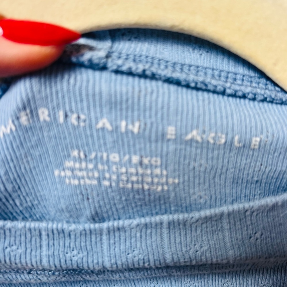 American Eagle Outfitters Blue Ribbed Crop Top - Picture 5 of 5